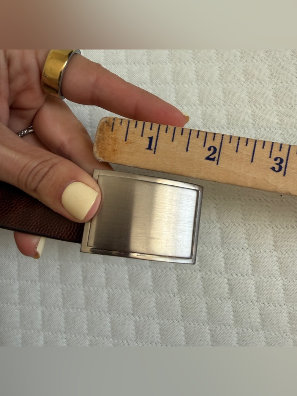 VTG 90s COACH Men Women Brown Leather Belt 42” Vegetable Tanned Cow Italy Buckle - Picture 14 of 15